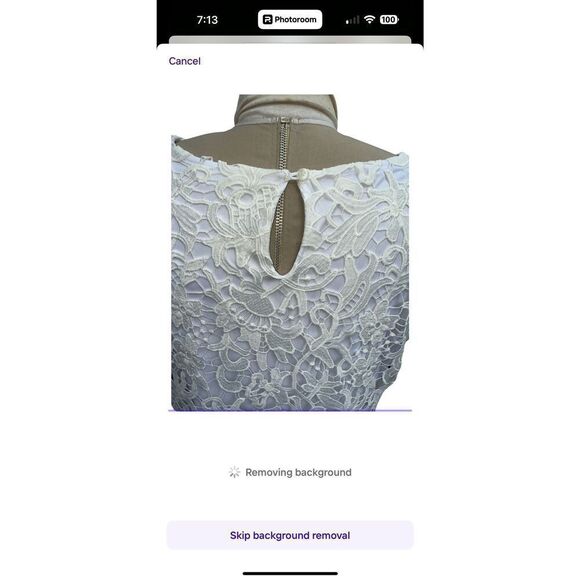 Calvin Klein Women’s Lace Top Lined Short Sleeve Sz. 14 Feminine - Picture 7 of 11